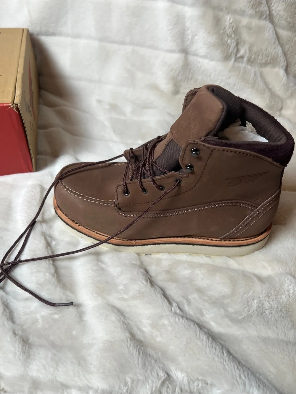 Red Wing Shoes Men's Dark Brown Lace-Up Leather Work Boots